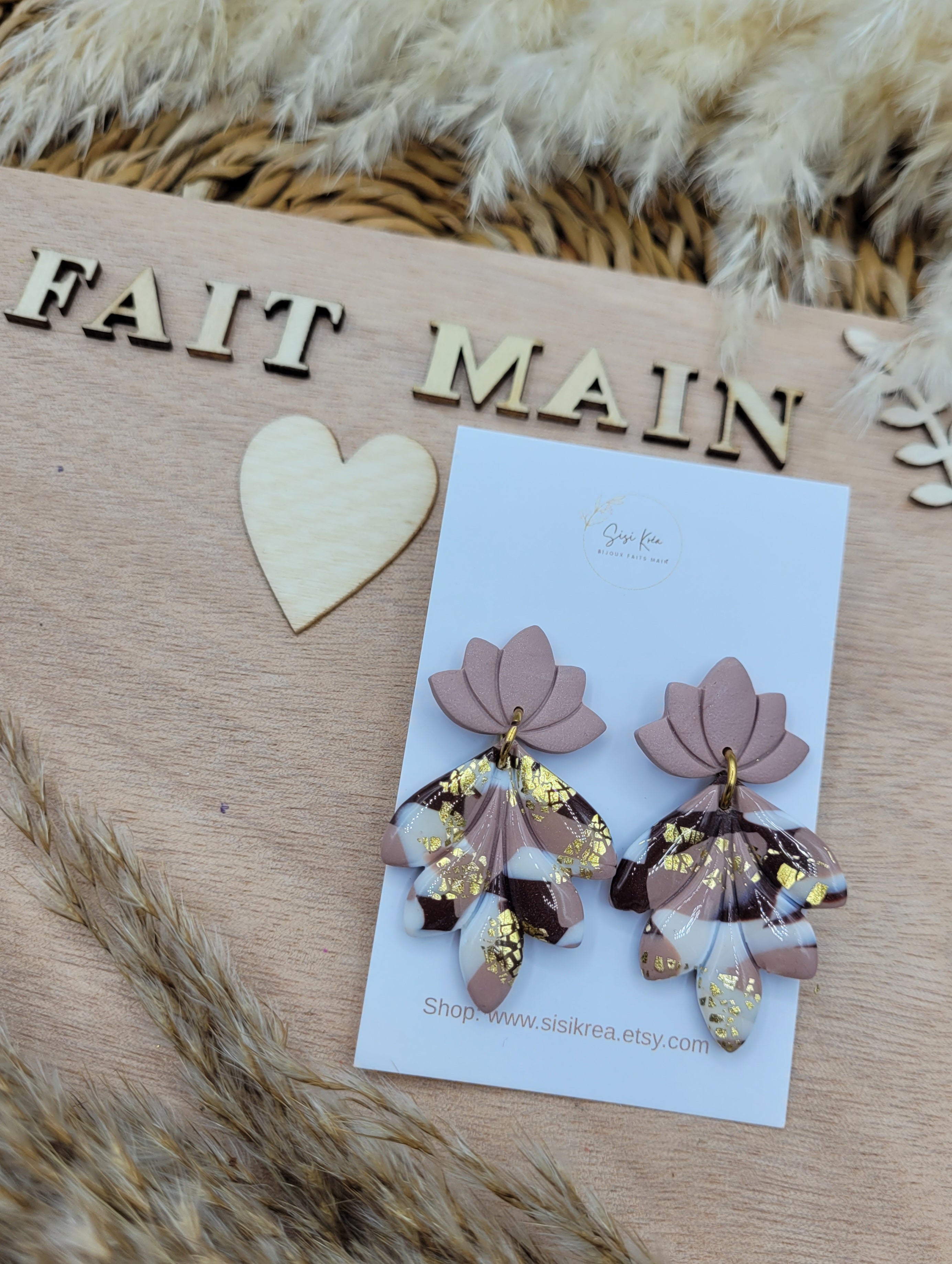 Boucles d'oreilles en argile polymère